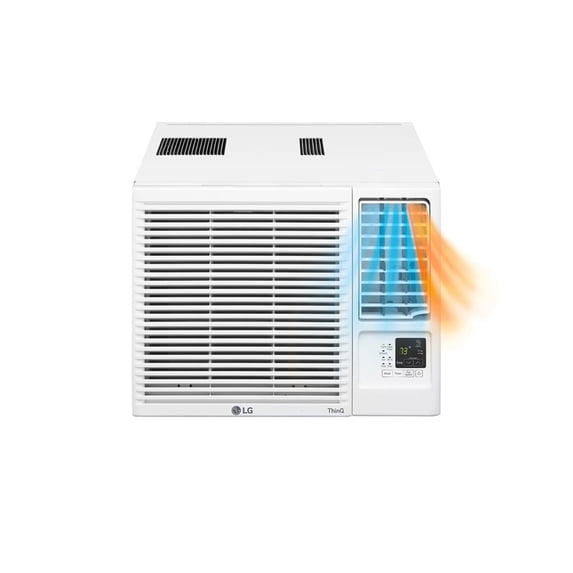 LG 7,600 BTU 115V Window-Mounted Air Conditioner with 3,850 BTU Supplemental Heat Function, LW8023HR