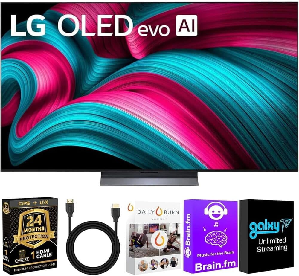 LG OLED77C5KIT1 OLED evo AI 4K Smart TV w/A9 Gen8, 144Hz, Dolby Vision/Atmos, HDR10, AI Upscaling, Alexa + UAX 4K HDMI