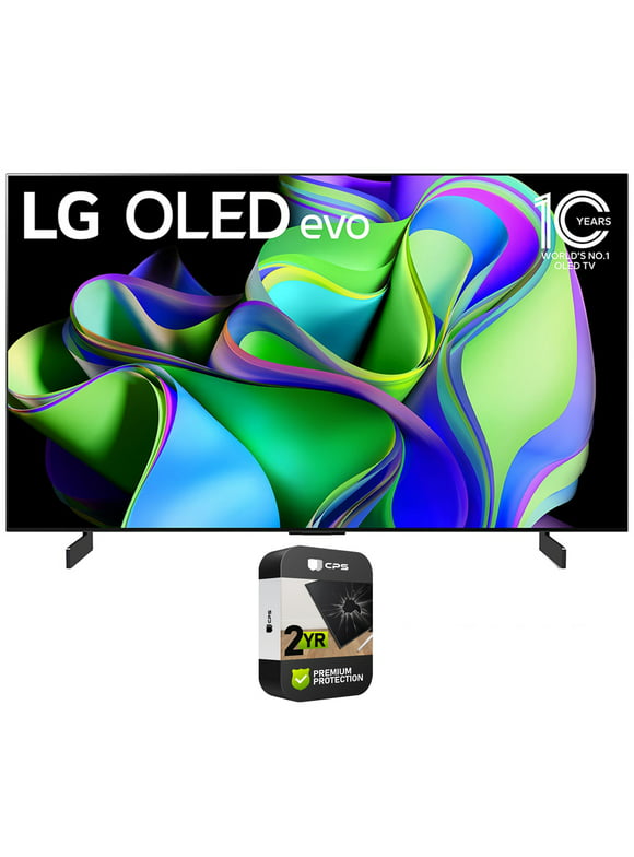 LG OLED42C3PUA OLED evo C3 42 Inch HDR 4K Smart OLED TV 2023 Bundle with 2 YR CPS Enhanced Protection Pack