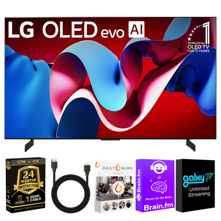 LG OLED42C4PUA OLED C4 42 Inch HDR 4K Smart OLED TV 144 HZ Refresh Rate + UAX 4K HDMI 2.0 Cable + CPS 24 Months Protection and Streaming Bundle with Alexa (42 INCH)