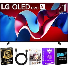 LG OLED C4 Inch HDR 4K Smart OLED TV 144 HZ Refresh Rate + UAX 4K HDMI 2.0 Cable + CPS 24 Months Protection and Streaming Bundle with Alexa (48, Inches)