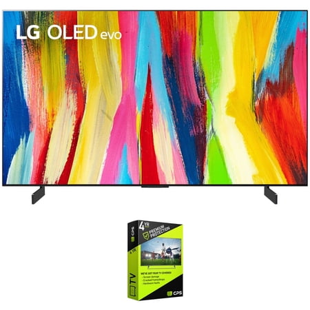 LG OLED48C2PUA 48 Inch HDR 4K Smart OLED Evo TV 2022 Bundle with 4 Year Premium Extended Warranty