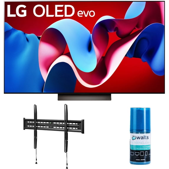 LG OLED48C4PUA 48 Inch Evo C4 Series OLED Smart TV with a Walts TV Large/Extra Large Full Motion Mount for 43"-90" Compatible TV's and Walts HDTV Screen Cleaner Kit (2024)