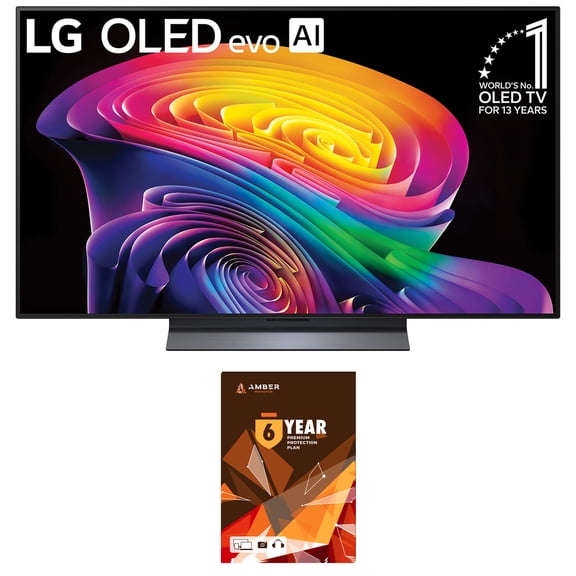 LG OLED48C6PUA 48 Inch Class OLED AI C6 4K Smart TV with 6 Year Amber Protection Plan (2026)