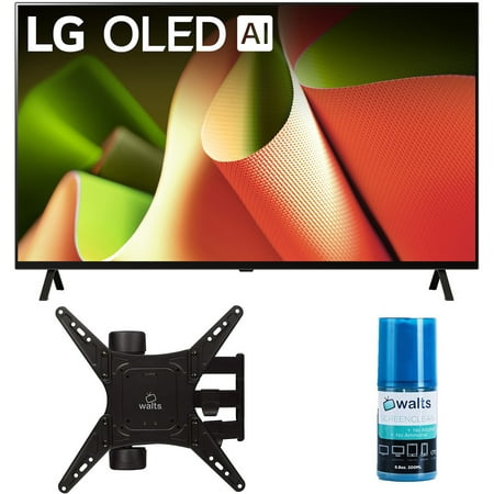 LG OLED55B4PUA 55 Inch OLED B4 4K Smart TV with Dolby Vision with a Walts TV Medium Full Motion Mount for 32"-65" Compatible TV's and Walts HDTV Screen Cleaner Kit (2024)