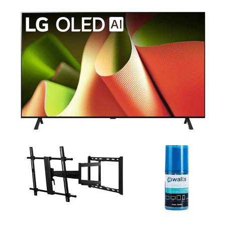 LG OLED55B4PUA 55 Inch OLED B4 4K Smart TV with Dolby Vision with a Walts TV Large/Extra Large Full Motion Mount for 43"-90" Compatible TV's and Walts HDTV Screen Cleaner Kit (2024)