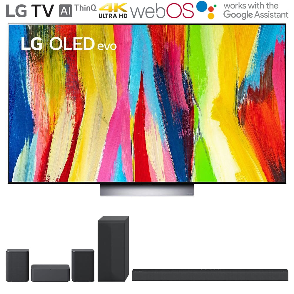LG OLED55C2PUA 55 Inch HDR 4K Smart OLED TV (2022) Bundle with LG S65Q