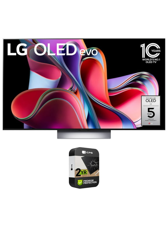 LG OLED55G3PUA OLED evo G3 55 Inch 4K Smart TV (2023 Model) Bundle with 2 YR CPS Enhanced Protection Pack