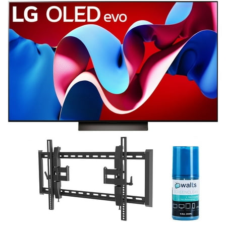 LG OLED65C4PUA 65 Inch Evo C4 Series OLED Smart TV with a Walts TV TILT-EXTENSION-37-90 Tilt Mount for 37"-90" Compatible TVs and Walts HDTV Screen Cleaner Kit (2024)