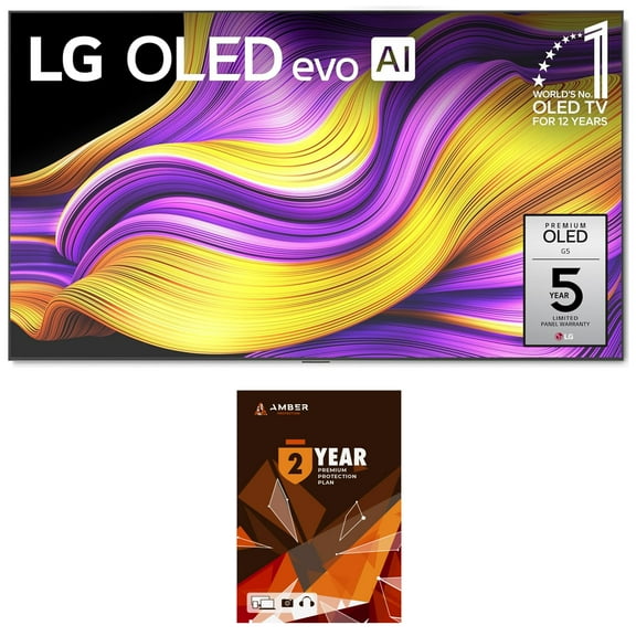 LG OLED65G5WUA 65 Inch OLED 4K Ultra HD Smart TV with 2 Year Amber Protection Plan (2025)