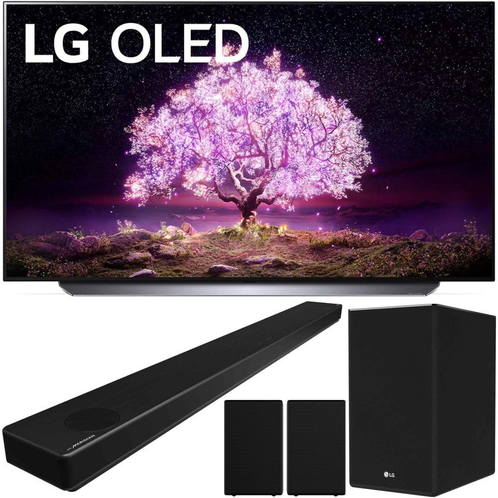 LG OLED77C1PUB 77" OLED TV with AI ThinQ (2021) Bundle with SP11RA