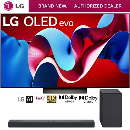 LG OLED77C4PUA 77 Inch Class OLED evo C4 Series Smart TV 4K Processor (2024) Bundle with LG SC9S Soundbar w/ Dolby Atmos & IMAX Enhanced Best Match for OLED evo Series TV