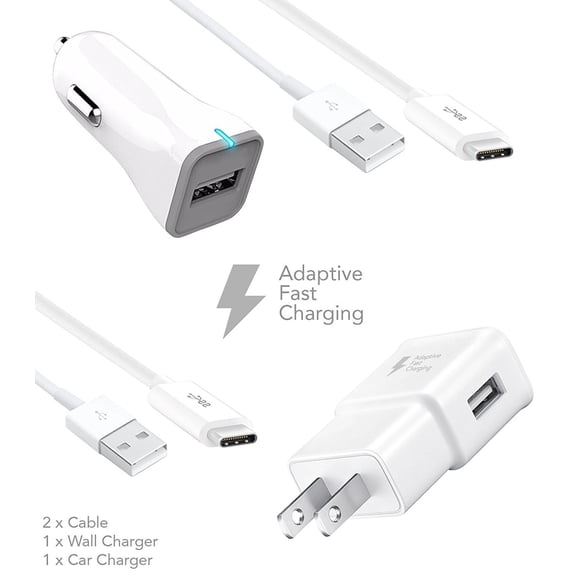 LG Optimus GJ E975W Char ger Fast Micro USB 2.0 Cable Kit by Ixir - (Fast Wall Char ger + Fast Car Char ger + 2 Cable) by Ixir