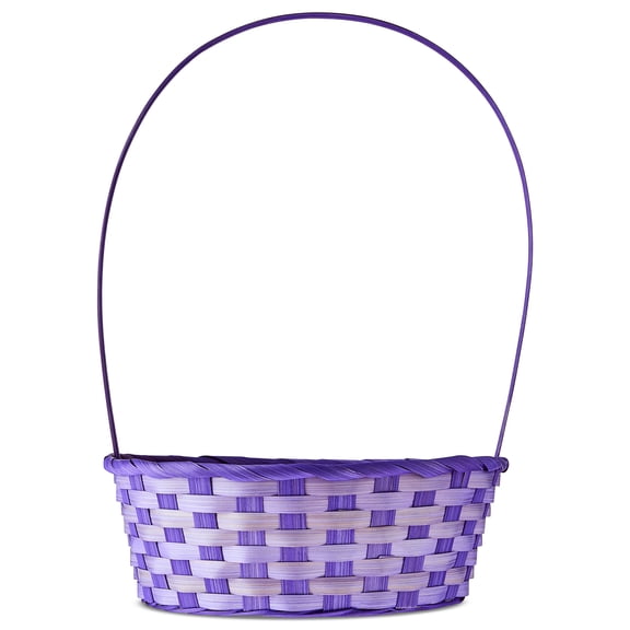 Round Bamboo Basket, Purple, 10" x 15", Easter by Way To Celebrate