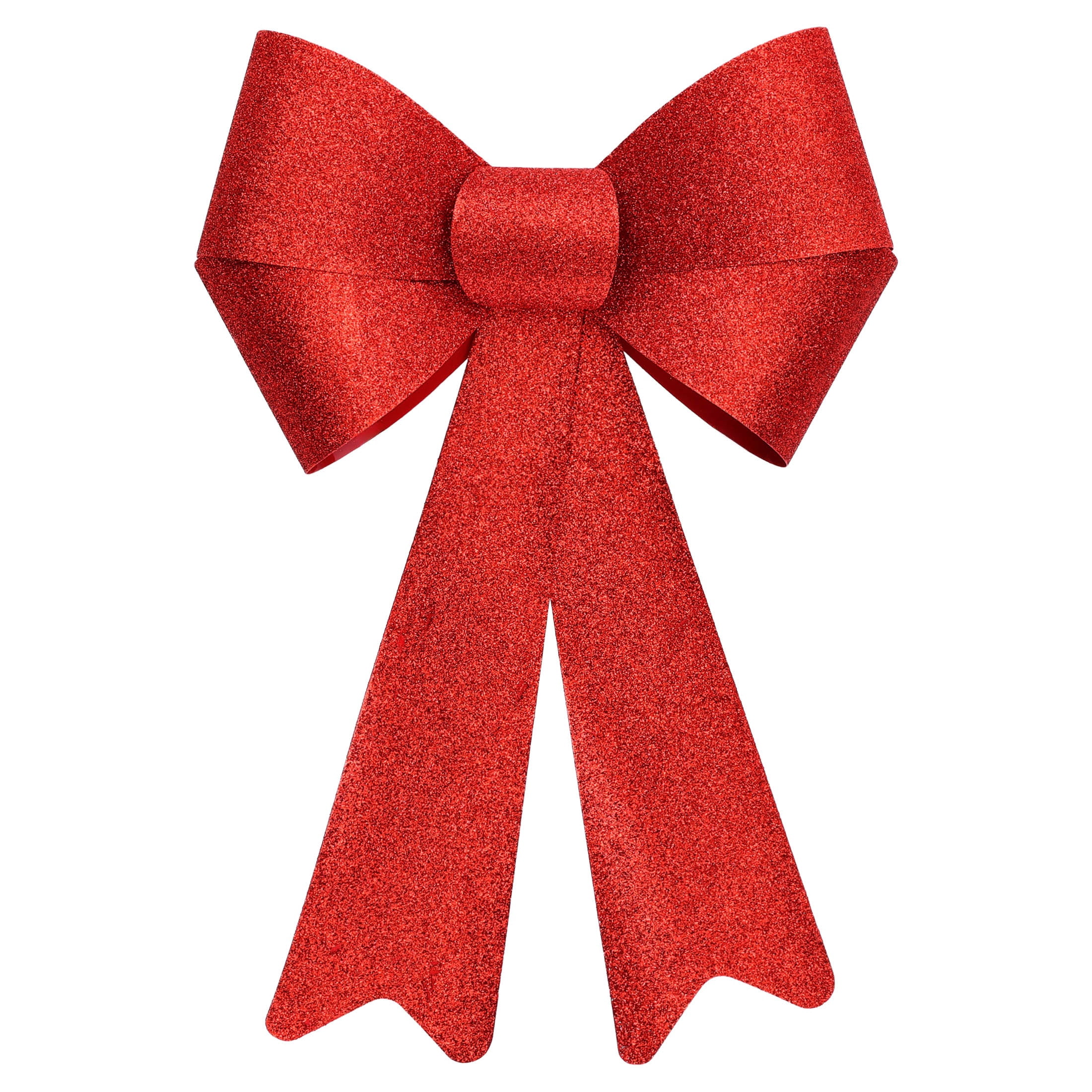 Red Glitter Plastic Decorative Christmas Bow, 17", by Holiday Time