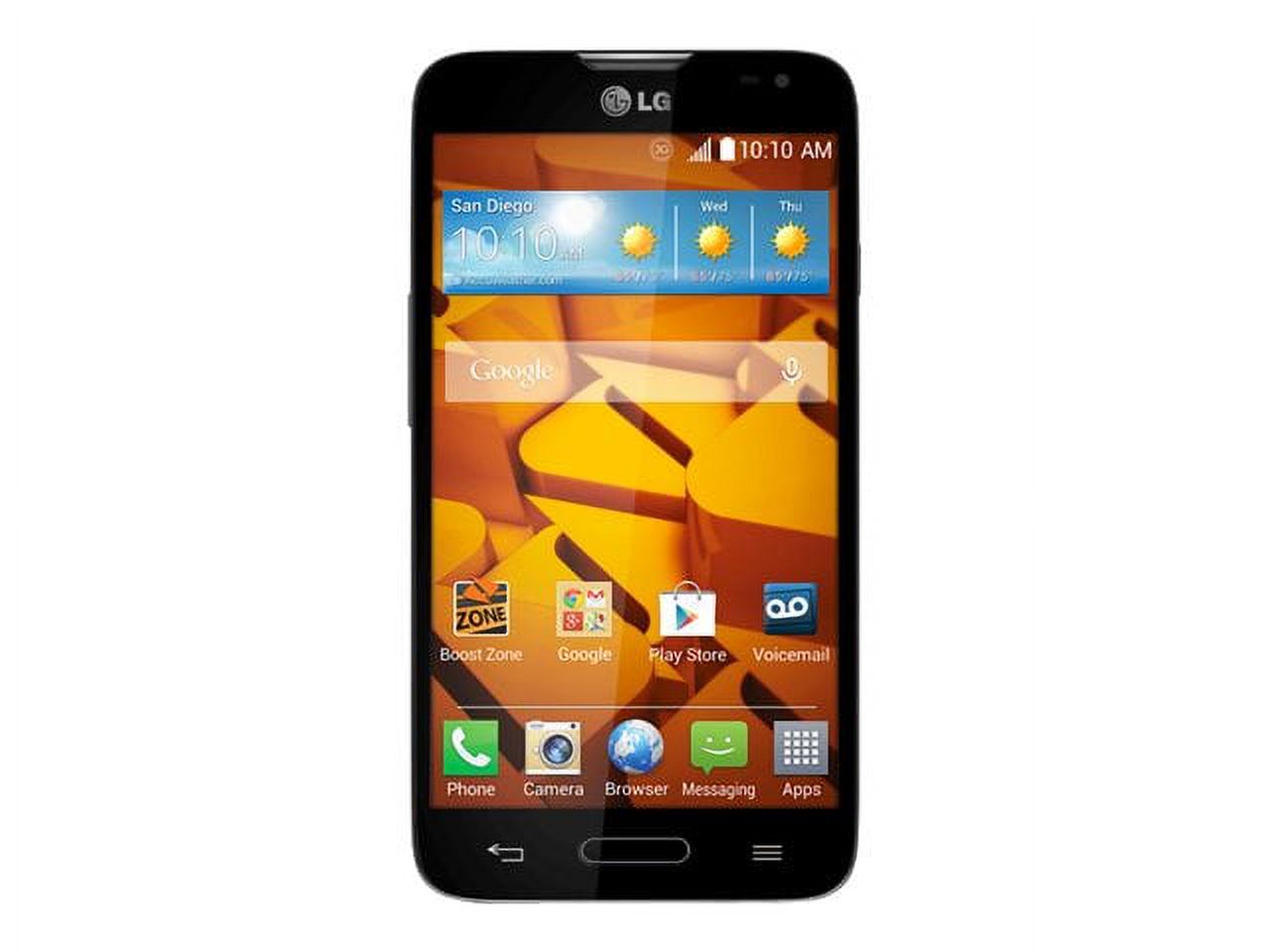 LG REALM - 3G smartphone - RAM 1 GB / Internal Memory 4 GB - microSD slot - 4.5" - 800 x 480 pixels - rear camera 5 MP - Boost - black - image 1 of 7