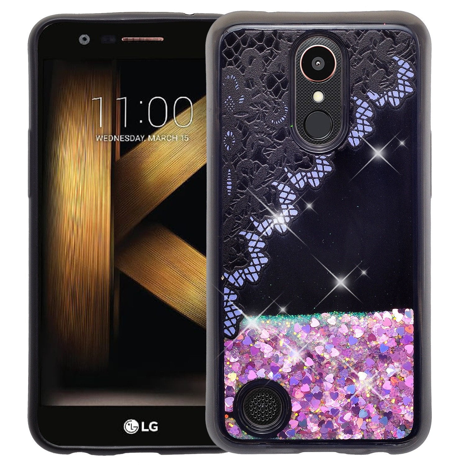 LG Rebel 3, LG Tribute Dynasty, Luxury Bling Liquid Glitter Case, Sparkle Quicksand Cover