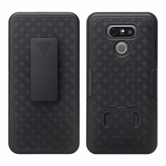 for LG Reflect LG K51 Q51 with Temper Glass Ring Magnetic Case Heavy Duty Shock Absorption Kickstand Armor Case with Belt Swivel Clip Holster Cover (Black)