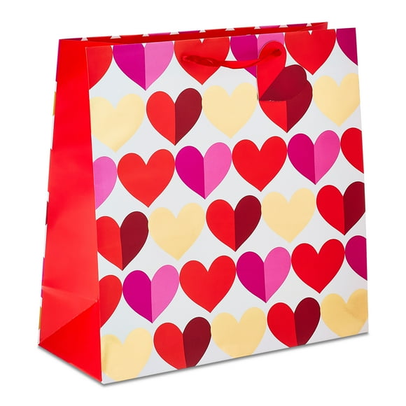 Large Hearts Gift Bag, Multicolor, 12" x 5" x 12", Valentine's Day by Way To Celebrate