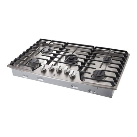 LG - STUDIO 36" Built-In Gas Cooktop with UltraHeat Dual Burner - Stainless Steel