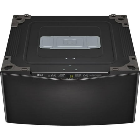 LG - SideKick 1.0 Cu. Ft. High-Efficiency Top Load Pedestal Washer with 3-Motion Technology - Black steel