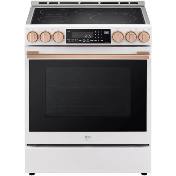 LG Studio LSES6338N 30 inch 6.3 Cu. Ft. Essence White Slide-In Electric Range