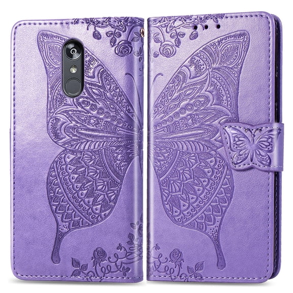 LG Stylo 4 Case, LG Stylo 4 Wallet Folio Case Magnetic Closure RFID Blocking Card Slots Kickstand Shockproof Case for LG Stylo 4, Lightpurple