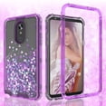 thumbnail image 1 of LG Stylo 4 Case, LG Stylo 4 Plus Case, LG Stylo 4 Phone Case,Three Layer Hard Clear Glitter Sparkle 3D Flowing Liquid Heavy Duty Sturdy Shockproof Protective Bling Case for LG Stylo 4 - Purple, 1 of 6