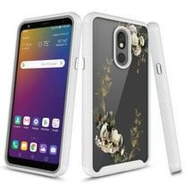 LG Stylo 5 Case, KAESAR Graphic Design Shockproof Impact Resistant Protective Full-Body Rugged Clear Hybrid Bumper Case for LG Stylo 5 (White Flower)