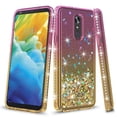 thumbnail image 1 of LG Stylo 5 Case, KAESAR Quicksand Glitter Sparkly Rhinestone Liquid Colorful TPU Bumper Protective Cover for LG Stylo 5 (Gold/Pink), 1 of 5