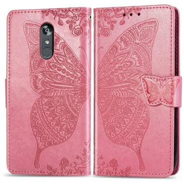 LG Stylo 5 Case, LG Stylo 5 Wallet Folio Case Magnetic Closure RFID Blocking Card Slots Kickstand Shockproof Case for LG Stylo 5, Pink