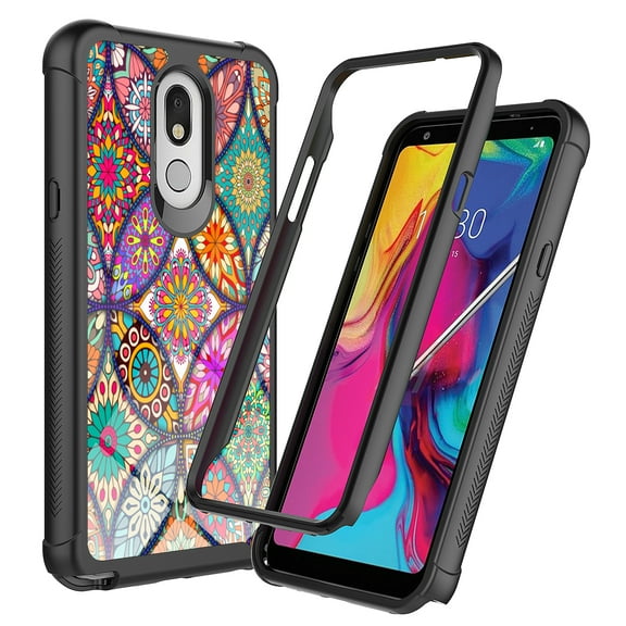LG Stylo 5 Case, Rosebono Hybrid IMD Design Graphic Anti-Scratch Fashion Cute Colorful Silicone Skin Cover Armor Case for LG Stylo 5 (Colorful Mandala)
