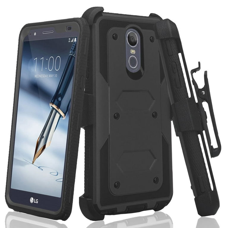LG Stylo Case, Stylo Plus Case w/ Built in Screen Protector