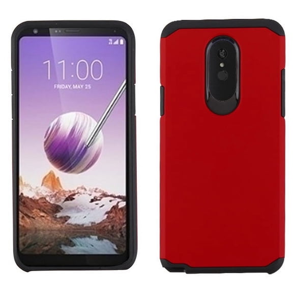 LG Stylo 5 Phone Case Protective High Impact Shock Absorption Heavy Duty two Layers Hybrid Armor Rubber Rugged Silicone Gel TPU Hard Cover RED BLACK Slim Thin Case for LG Stylo 5