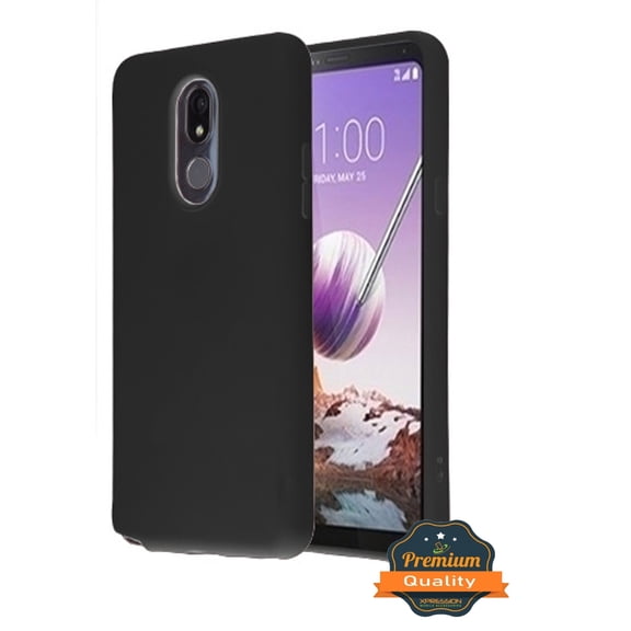 LG Stylo 5 Phone Case Slim Fit Thin Premium Hybrid Liquid Silicone Soft Rubber TPU Shockproof Protection BLACK Cover with Soft Microfiber Lining Cushion Case for LG Stylo 5