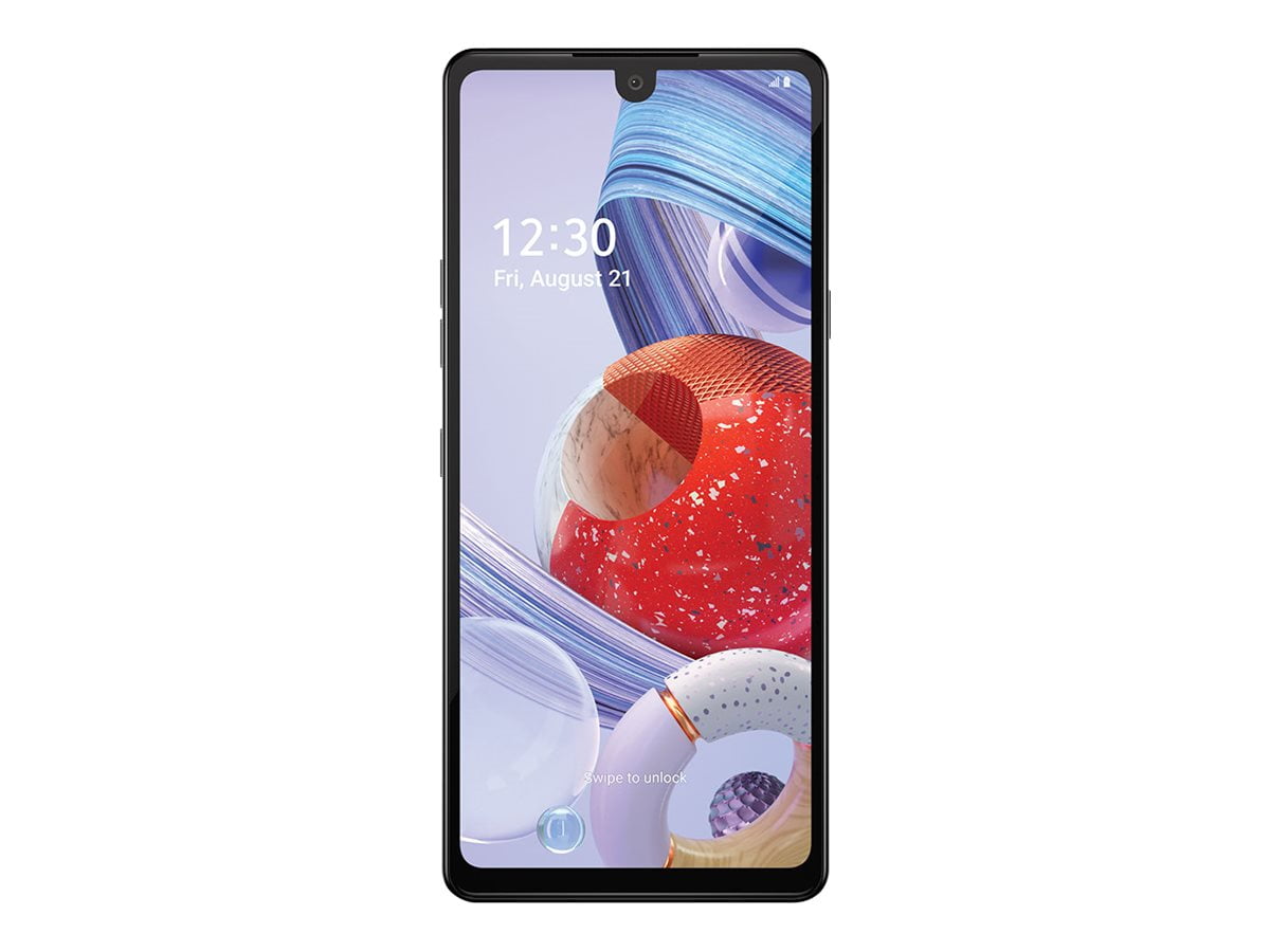 LG Stylo 6 - 4G smartphone - RAM 4 GB / Internal Memory 64 GB - microSD slot - 6.8" - 2460 x 1080 pixels - 3x rear cameras 13 MP, 5 MP, 5 MP - front camera 13 MP - holographic white