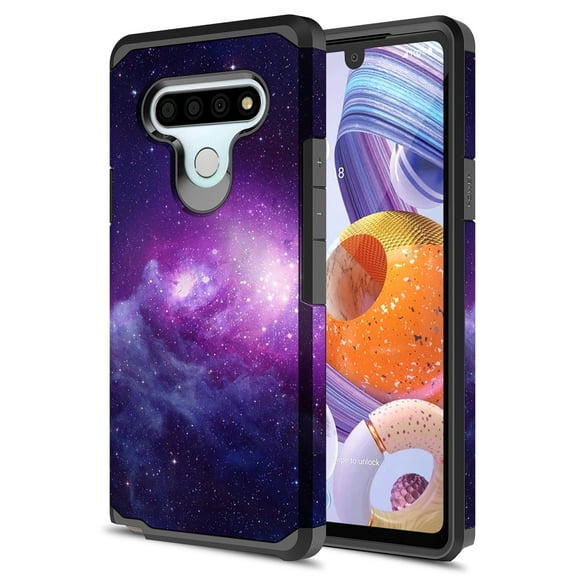 LG Stylo 6 Case, KAESAR Hybrid Dual Layer Slim Graphic Armor Shockproof Impact Resistant Protective Cover Case for LG Stylo 6 (Galaxy Cloud)
