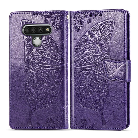 LG Stylo 6 Case, LG Stylo 6 Wallet Folio Case Magnetic Closure RFID Blocking Card Slots Kickstand Shockproof Case for LG Stylo 6, Purple