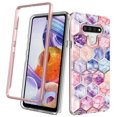 thumbnail image 1 of LG Stylo 6 Case, Rosebono Hybrid Dual-Layered IMD Design Graphic Hexagon Marble Anti-Scratch Drop Protection Skin Cover Shockproof Case for LG Stylo 6, 1 of 4
