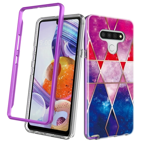 LG Stylo 6 Case, Rosebono Hybrid Dual-Layered IMD Design Graphic Stardust Galaxy Anti-Scratch Drop Protection Skin Cover Shockproof Case for LG Stylo 6