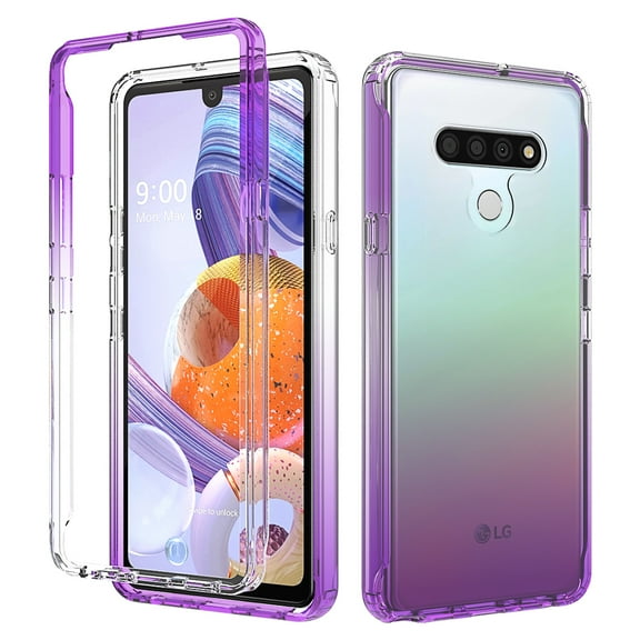 LG Stylo 6 Case, Rosebono  Rugged Ultra Transparency Hybrid Protective Case For LG Stylo 6 (Purple)