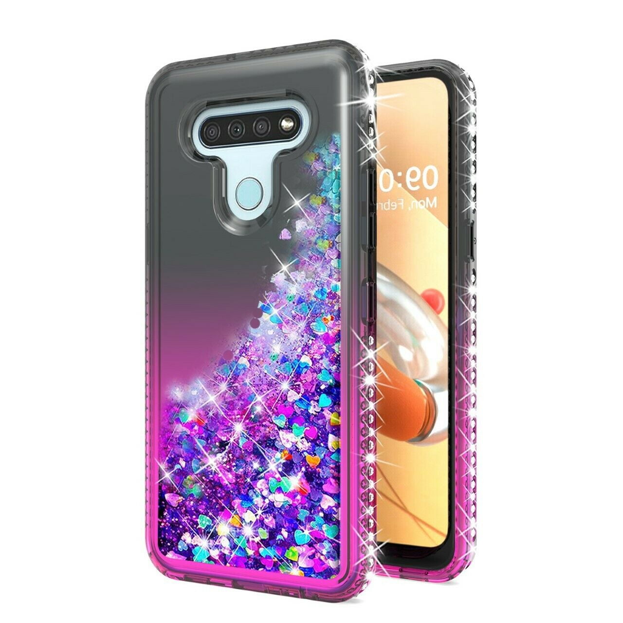 LG Stylo 6 Case With Tempered Glass Screen Protector Included STARSHOP Drop Protection Dual Layers Phone Cover Teal Red