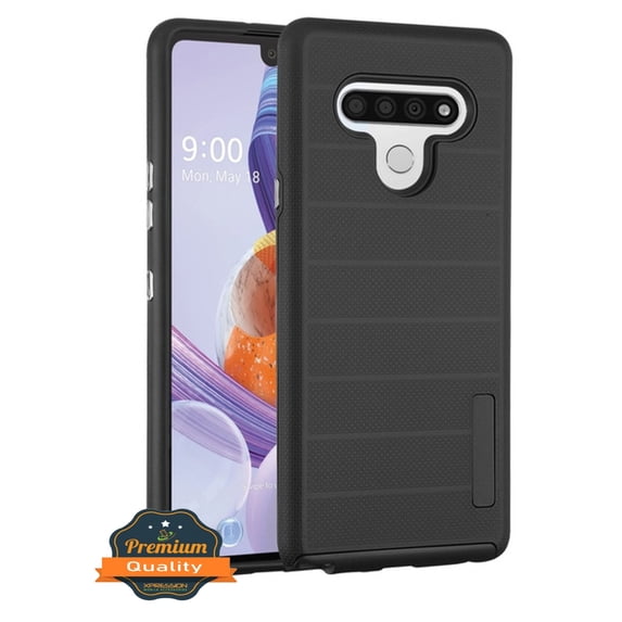 LG Stylo 6 Phone Case Drop-Protection Hard PC Soft Hybrid Impact Heavy Duty Dual Layers Body Frame Protective Textured Grip Anti Slip Armor Rubber Rugged TPU Cover BLACK Case for LG STYLO 6 (2020)
