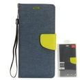 thumbnail image 1 of LG Stylo 6 Wallet Case Premium Canvas Pu Leather Pocket Slim Fit Folio Book Cover Flip Fold Stand Credit Card Case With [Lanyard Wrist Strap & Card Holder Slots] Denim Blue Cover for LG STYLO 6 [2020], 1 of 4
