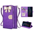 thumbnail image 1 of LG Stylo V50 Phone Case, Strong Protective Sparkle Diamond Kickstand Wallet Compartments Multi-Function for LG V50 Phone Case Purple, 1 of 2