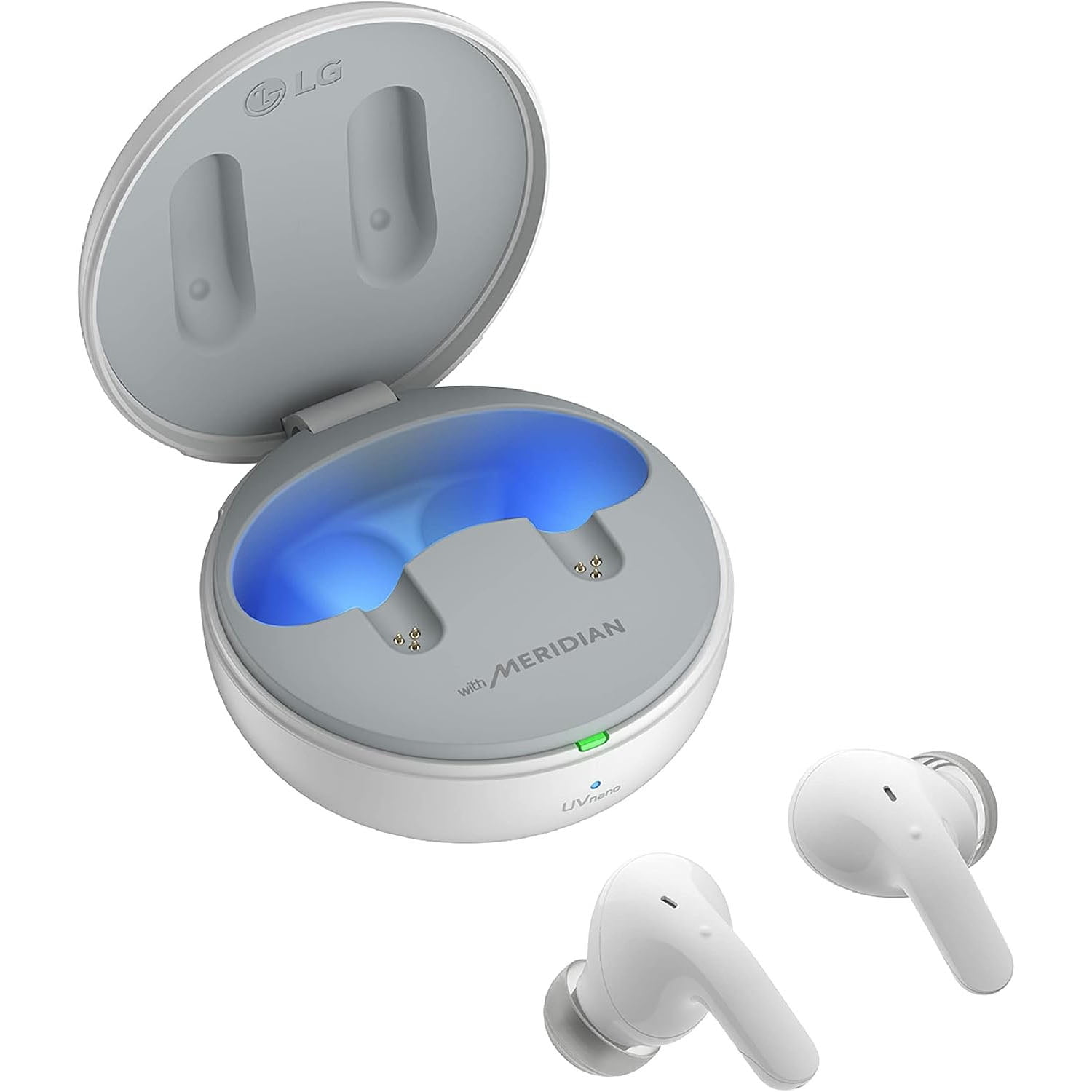 LG Bluetooth Earbuds with Charging Free True T60Q Case, TONE Wireless White