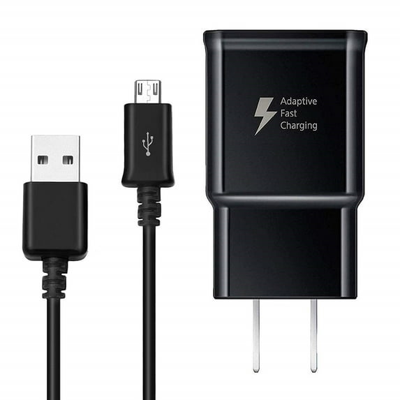 LG TRUE / 450 / B470 Adaptive Fast Charger Micro USB 2.0 Charging Kit [1 Wall Charger + 5 FT Micro USB Cable] Dual voltages for up to 60% Faster Charging! Black
