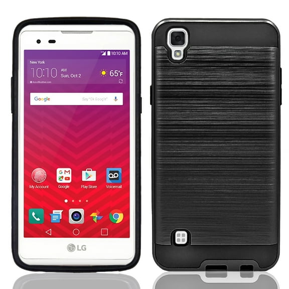 LG Tribute HD / X Style / Volt 3 / LS676 Armor Defender Hybrid Metal Brushed Shockproof Tough Case Cover