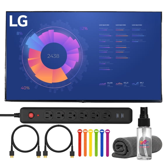 LG UL3G 50 Inch 4K UHD LED Display 3840 x 2160 IPS HDR webOS Commercial Monitor Digital Signage HDMI Bundle (International Model)