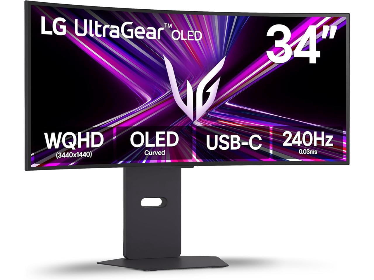LG 34" UltraGear WQHD OLED Curved Gaming Monitor | 240Hz, 0.03ms (GtG), DisplayHDR